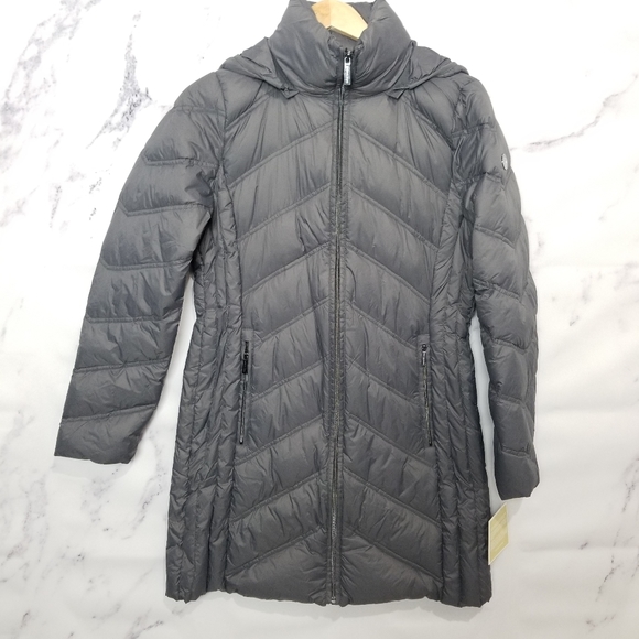 MICHAEL MICHAEL KORS 3/4 Grey Puffer Jacket, Size Medium - Picture 3 of 6